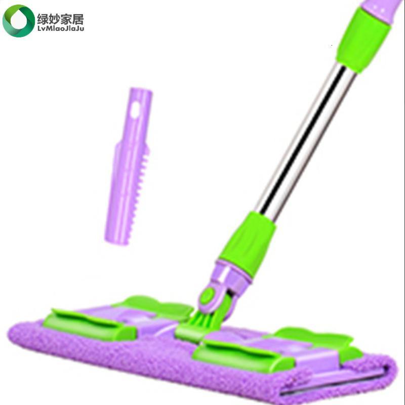 【特卖】免手洗平板拖把家用瓷砖旋转拖把木地板拖墩布新品_957 加厚杆加厚布【标配一块布】_紫色