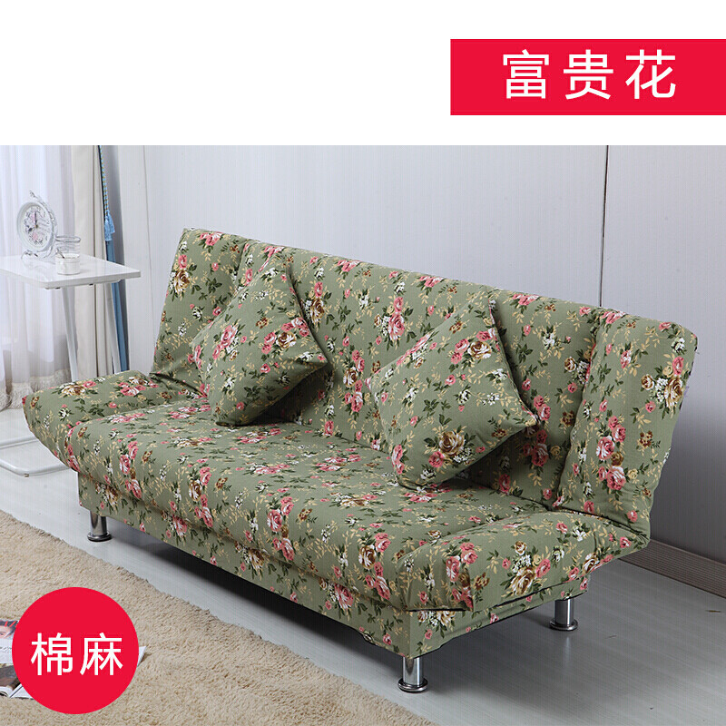 苏宁放心购沙发床小户型沙发简易三人出租房经济型小户型简易出租房三人迷你沙发三人出租房沙发简_880_47 富贵花棉麻三人座1.8米长不带抱枕