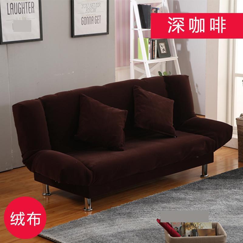 苏宁放心购沙发床小户型沙发简易三人出租房经济型小户型简易出租房三人迷你沙发三人出租房沙发简_880_47 深咖啡绒布三人座1.8米长加两个抱枕