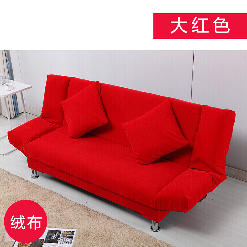 苏宁放心购沙发床小户型沙发简易三人出租房经济型小户型简易出租房三人迷你沙发三人出租房沙发简_880_47 大红色绒布单人座1.2米长不带抱枕