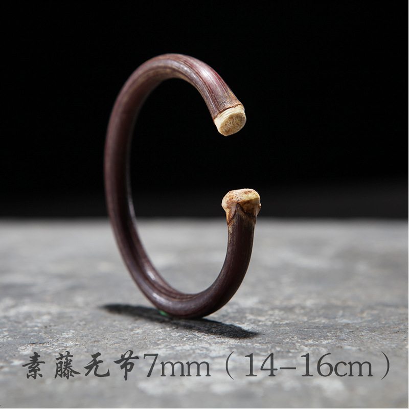 陈诺西藏鸡血藤手镯女男款有节925银包银野生无节木饰品情侣_365_312 精品无节7mm（14-16cm）_常规