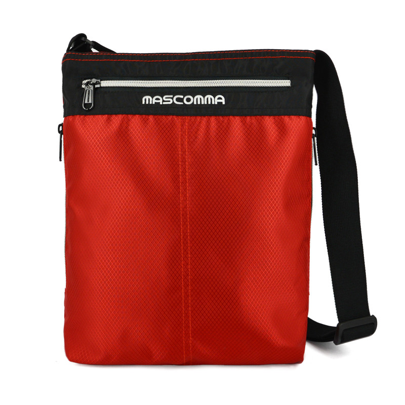 MASCOMMA单肩包 男女款单肩斜挎包 休闲竖款包 中号 BS1007/1008 红色