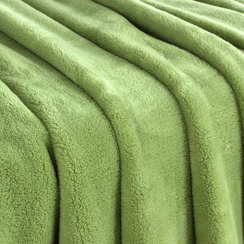 羽之澜素色羽丝绒毛毯绿色180*200厘米