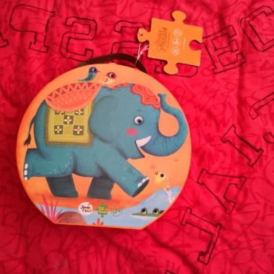Joan Miro 美乐 拼图儿童纸质拼图宝宝3-6岁早教益智玩具动物拼图安全积木拼图50-100块 走进非洲晒单图