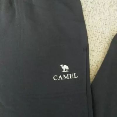 CAMEL骆驼户外运动裤 情侣款男女跑步健身休闲透气宽松直筒运动裤 A7W1Q8112，黑色，女款 M晒单图