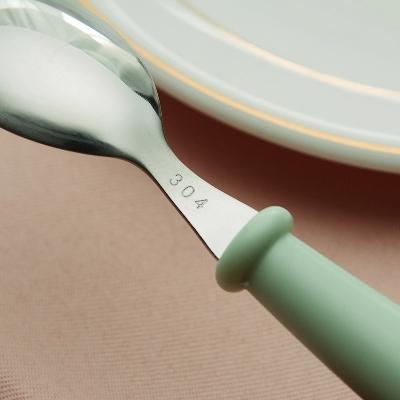 阳光飞歌 304不锈钢儿童便携餐具 婴儿宝宝便携趣味叉勺餐具套装 带便携盒 绿色款晒单图