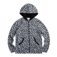 VANCL凡客诚品 时尚印花摇粒绒连帽开衫 白色豹纹 S