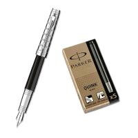 派克(PARKER)首席特别纯黑丽雅白夹钢笔墨水芯礼盒套装