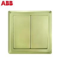 ABB开关面板86型墙壁开关德逸珍珠金色面板二开双控开关AE106-PG