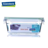 三光云彩((GLASSLOCK)钢化耐热玻璃单品保鲜盒 便当盒耐摔饭盒防漏230℃微波炉烤箱可用 970ml密封保鲜盒 OCRT090