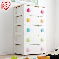 爱丽思IRIS五层抽屉式儿童收纳柜大容量衣服玩具客厅卧室收纳柜婴儿衣物整理柜 标准5层/HG-555/白