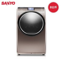 三洋（SANYO）8公斤全自动变频烘干一体斜式滚筒洗衣机DG-L8033BHCT（摩卡金）