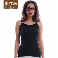 维仕威女士全棉吊带背心L12B01 黑色 均码