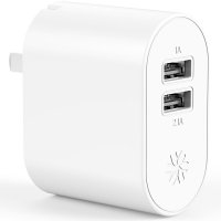 羽博 苹果安卓iPad充电器 双USB 3C认证YB-702白色 电源适配器/座充头