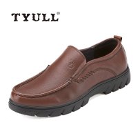 垂钓者\TYULL 男士商务休闲皮鞋厚底 3715 浅棕 42码