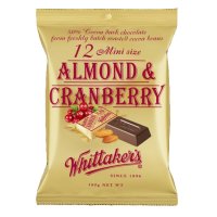 Whittaker’s 惠特克扁桃仁蔓越莓巧克力 分享包 12个小独立包装 180g