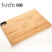 双枪（Suncha 中号竹工艺砧板切菜板 隐形挂钩抗菌防霉环保竹菜板案板刀板C3605（36cm*25cm*1.8cm)