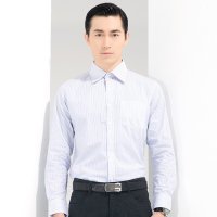 阿仕顿 秋季男士时尚休闲蓝色小方领长袖衬衫 AW15314049 蓝色 M