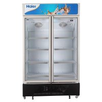 （Haier）海尔双开门商用展示柜SC-650立式透明门冷藏柜饮料冷藏柜酒水冷藏柜保鲜柜风冷商用展示柜企业家商用冷柜