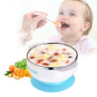 亲亲我(kidsme) 不锈钢吸盘碗（白）