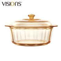 康宁(VISIONS)汤锅VS41-DI璀璨晶钻锅透明玻璃锅明火直烧炖汤锅大容量4.1L家用炖汤锅