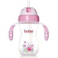 乐儿宝（bobo）一瓶两用PP学饮杯260ML粉色 适用6个月以上 水杯水壶