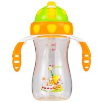 乐儿宝（bobo）PPSU一瓶两用学饮杯260ML 橙色 适用6个月以上 水杯水壶