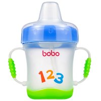 乐儿宝（bobo）安全软嘴杯PP学饮杯水杯水壶 170ML蓝色 适用年龄6个月以上