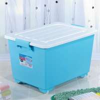 茶花(CHAHUA)[35L正方收纳箱3只装]28011T*3塑料储物箱彩色收纳盒整理箱 蓝色