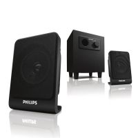 飞利浦（Philips） 音响 多媒体桌面迷你电脑音箱 2.1低音炮重低音 黑色