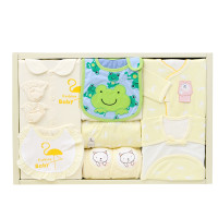 宝艺13件套棉婴儿礼盒 BY2285 黄色 52-59cm（适合0-3个月）