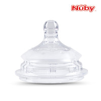 努比（Nuby）宽口径防胀气硅胶奶嘴 带通气阀 2只装 S码1滴慢流(0-3个月)