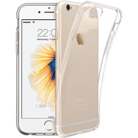 ESCASE iPhone6s plus手机壳 苹果手机套 透明TPU高透软壳 钢化膜 玻璃膜 高透壳膜套装 透明