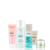 欧莱雅(LOREAL)电商清润5件套赠品(洁面膏15ml+膜力水30ml+凝露15ml+晶露22ml+隔离露5ml)小样