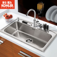 科勒 德卡黛单槽台上厨盆(含厨房配件)(简版速漩)3644T-2KD-NA 3644T水槽+97274T-4-CP龙头