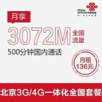 北京联通沃4G手机卡（196套餐卡，内含720元话费，每月返60元）