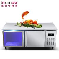 乐创（lecon）1.5米双温 商用蓝光冷藏操作台 冷柜 保鲜工作台 不锈钢卧式冰箱冰柜 蓝光