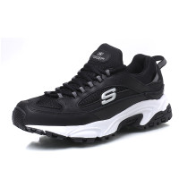 SKECHERS斯凯奇男鞋休闲鞋2017新款Stamina绑带运动鞋666028 黑色 42码