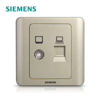 西门子(SIEMENS)开关插座 远景金棕系列电脑+电视插座5TG01161CC133 金棕 电脑电视