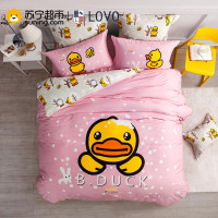 LOVO 小黄鸭 床品四件套 下雪天 被套200cm*230cm（适用1.5m床）