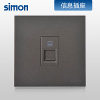 西蒙(simon)E6网线插座E6荧光灰86型电脑网络宽带网口模块开关插座725218-61 E6系列荧光灰 电脑插座