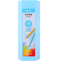 得力(deli)6534 48色五边形桶装彩铅 填色彩铅 秘密花园填色笔 儿童涂鸦绘画彩铅 彩画笔 涂色笔 画具画材 48色