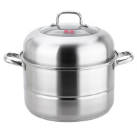 MAXCOOK美厨304不锈钢二层复底蒸锅34CM 燃气炉电磁炉通用MCZ265