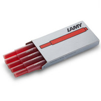 凌美(LAMY) T10墨水胆钢笔补充液 通用替换芯 一次性墨囊 红色