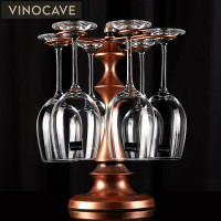 维诺卡夫 Vinocave水晶红酒杯 波尔多无铅葡萄酒杯 水晶高脚杯 杯架酒架酒具套装家用 650毫升酒杯6支+古塔杯架