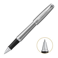 派克PARKER 签字笔 都市金属银白夹宝珠笔 学生商务办公文具用品日常书写0.7mm宝珠笔芯 都市金属银白夹宝珠笔