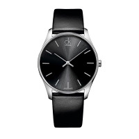CK-CalvinKlein手表CLASSIC系列中性休闲商务石英手表K4D221C1 黑色表盘