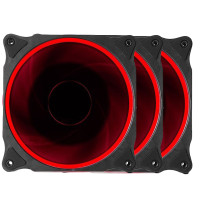 甲骨龙 炫光静音环形电脑机箱风扇12cm红色机箱散热风扇 3个优惠套装