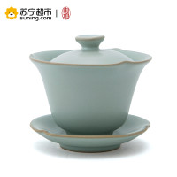 东道汝窑莲心茶组(天青)