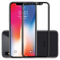 ESCASE 苹果iPhoneX/Xs 钢化膜 全屏黑色